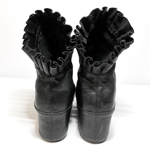 N.Y.L.A. SHALEE BLACK LEATHER ANKLE HIGH BOOTS 7.5 - Picture 4 of 8